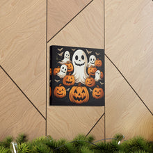 DistinctInk Canvas Wall Art with Haunted Skeleton Jack-O-Lantern for Halloween