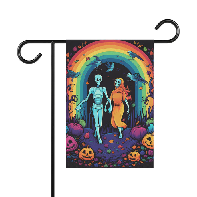 DistinctInk Garden & House Banner Flag with The Enduring Beauty of Writing Design for Halloween  LGBTQ+ Pride