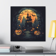 DistinctInk Canvas Wall Art with Spooky Trick or Treating for Halloween