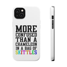 DistinctInk ToughCase for Apple iPhone, Compatible with MagSafe Charging - More Confused than Chameleon in Skittles