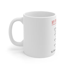 DistinctInk Glossy White Coffee / Tea Mug - My Perfect Day - Motorbike Motorcycle