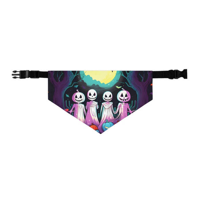 DistinctInk Adjustable Pet Banana Collar with Exploring the Unknown Design for Halloween LGBTQ+ Pride