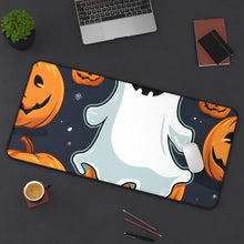 DistinctInk Desk Mat with Ghost Skeleton Spooky Pumpkins Design for Halloween