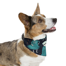 DistinctInk Adjustable Pet Banana Collar with Haunted Skeleton Crew Design for Halloween