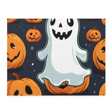DistinctInk Jigsaw Puzzle with Ghost Skeleton Spooky Pumpkins Design for Halloween