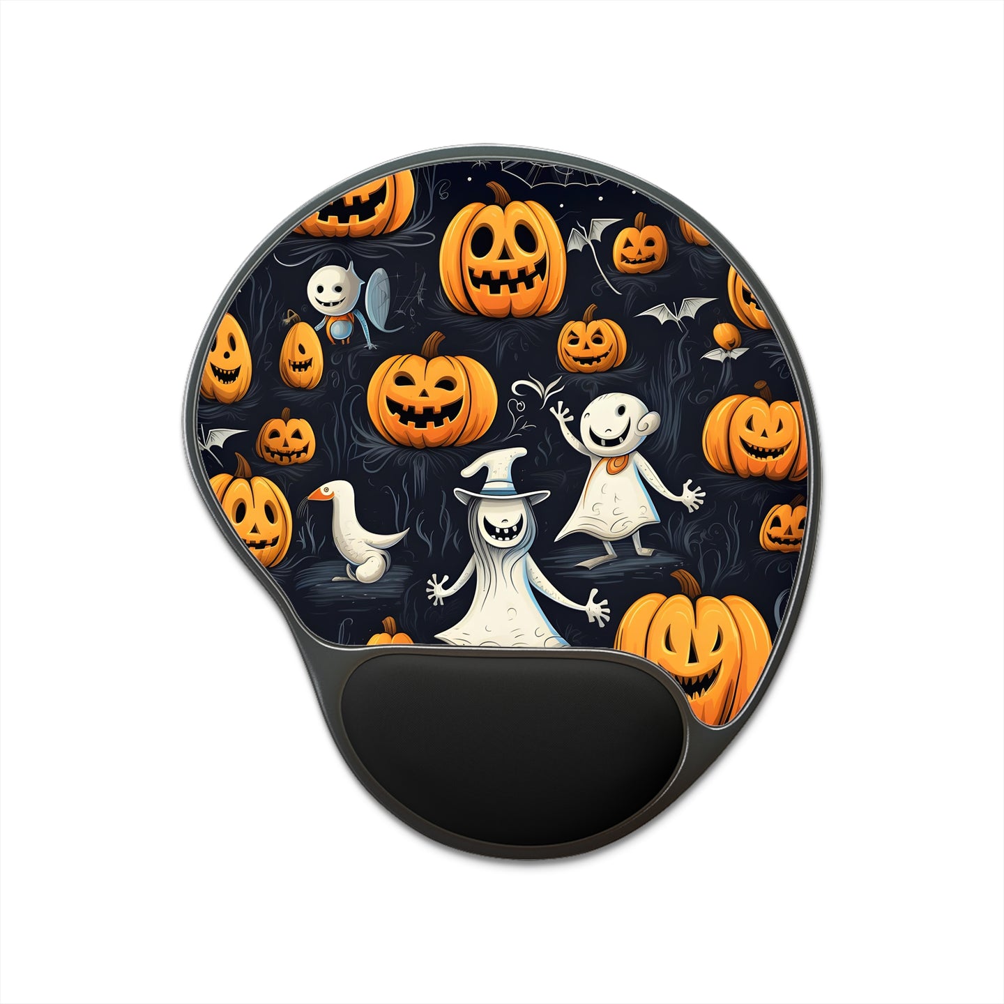 DistinctInk Mouse Pad with Wrist Rest  with The Halloween Spell Design for Halloween