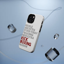 DistinctInk ToughCase for Apple iPhone, Compatible with MagSafe Charging - People Are Stupid Need Extra Kick Boxing