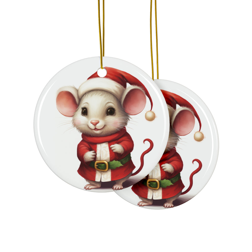 Hanging Ceramic Christmas Tree Ornament with Gold String - Lagotti Romagnoli Design, view 2
