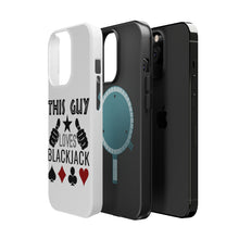 DistinctInk ToughCase for Apple iPhone, Compatible with MagSafe Charging - This Guy Loves Blackjack