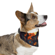 DistinctInk Adjustable Pet Banana Collar with Darkness Falls on Halloween Design for Halloween