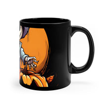 DistinctInk Black Coffee Mug - Haunted Jack-O'-Skeleton for Halloween