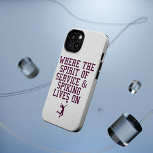 DistinctInk ToughCase for Apple iPhone, Compatible with MagSafe Charging - Spirit of Service & Spiking Lives On Tennis