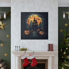DistinctInk Canvas Wall Art with Spooky Trick or Treating for Halloween