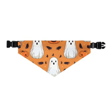 DistinctInk Adjustable Pet Banana Collar with Ghost Skeleton Cartoon Pumpkin Design for Halloween