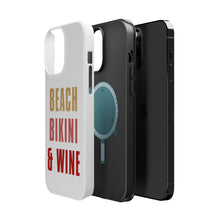 DistinctInk ToughCase for Apple iPhone, Compatible with MagSafe Charging - Beach Bikini & Wine