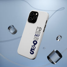 DistinctInk ToughCase for Apple iPhone, Compatible with MagSafe Charging - Rather Hustle 24/7 Than Slave 9 to 5