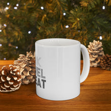 DistinctInk Glossy White Coffee / Tea Mug - Work Travel Repeat