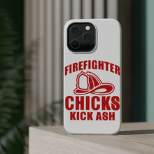 DistinctInk ToughCase for Apple iPhone, Compatible with MagSafe Charging - Firefighter Chicks Kick ASH