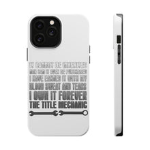 DistinctInk ToughCase for Apple iPhone, Compatible with MagSafe Charging - Mechanic Can't Be Inherited Purchased