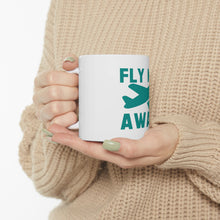 DistinctInk Glossy White Coffee / Tea Mug - Fly Me Away - Travel
