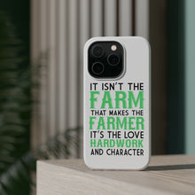 DistinctInk ToughCase for Apple iPhone, Compatible with MagSafe Charging - Hard Work & Character Make the Farmer