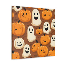 DistinctInk Canvas Wall Art with "Boo-ttifull Skeleton Cartoon Pattern Pumpkin" for Halloween