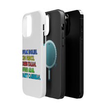 DistinctInk ToughCase for Apple iPhone, Compatible with MagSafe Charging - Speak English Kiss French Dress Italian