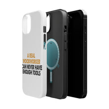 DistinctInk ToughCase for Apple iPhone, Compatible with MagSafe Charging - Real Woodworker Can Never Have Enough Tools
