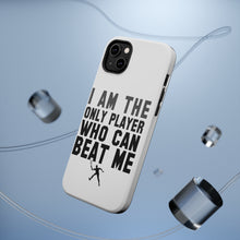 DistinctInk ToughCase for Apple iPhone, Compatible with MagSafe Charging - I Am The Only Player Who Can Beat Me Tennis