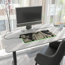 DistinctInk LED Gaming Mouse Pad with Spooky Skeleton Pumpkins Design for Halloween