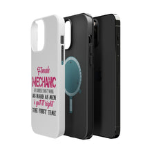 DistinctInk ToughCase for Apple iPhone, Compatible with MagSafe Charging - Female Mechanic Get It Right the First Time