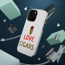 DistinctInk ToughCase for Apple iPhone, Compatible with MagSafe Charging - I Love Cigars