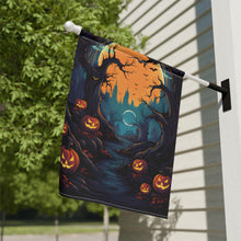 DistinctInk Garden & House Banner / Flag with Haunted Evening Nightmare Design for Halloween