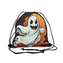 DistinctInk Drawstring Bag / Backpack with Silly Specter Sprites Design for Halloween