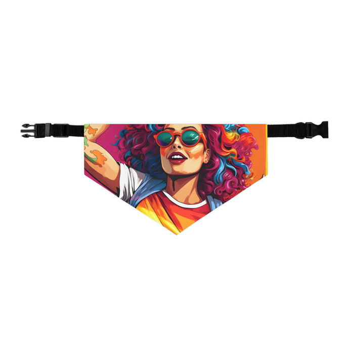 DistinctInk Adjustable Pet Banana Collar with Leading a New Path Design for LGBTQ+ Pride