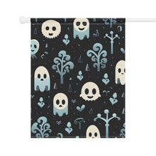DistinctInk Garden & House Banner / Flag with Ghastly Skeletal Shadows Design for Halloween