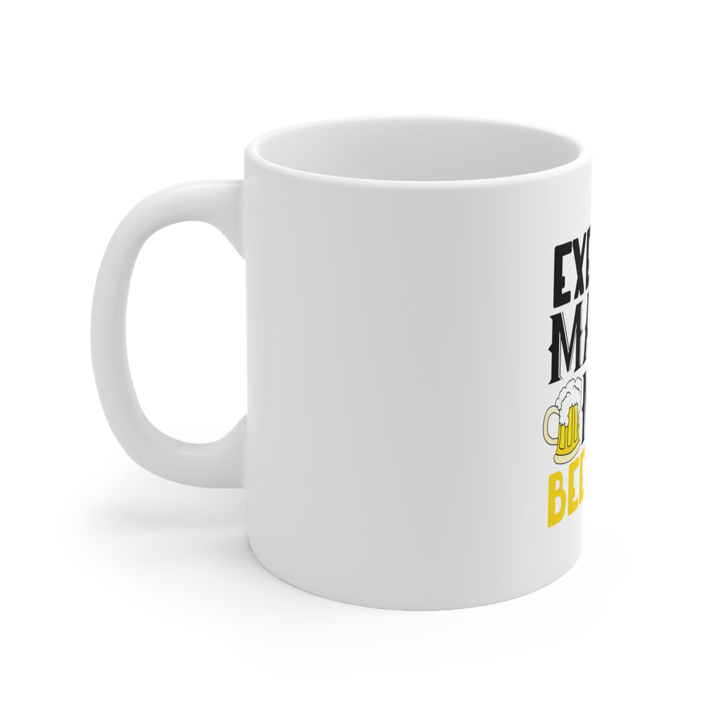 Glossy White Coffee / Tea Mug - Exercise Makes My Beer Spill, view 2