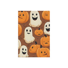 DistinctInk Garden & House Banner Flag with "Boo-ttifull Skeleton Cartoon Pattern Pumpkin" Design for Halloween