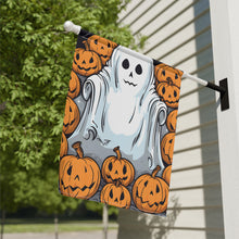DistinctInk Garden & House Banner / Flag with Skeletal Ghostly Pumpkins Design for Halloween