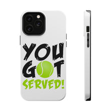 DistinctInk ToughCase for Apple iPhone, Compatible with MagSafe Charging - You Got Served Tennis
