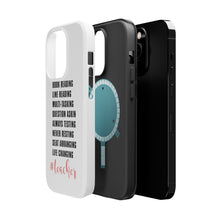 DistinctInk ToughCase for Apple iPhone, Compatible with MagSafe Charging - Teacher Book Reading Line Multi Tasking