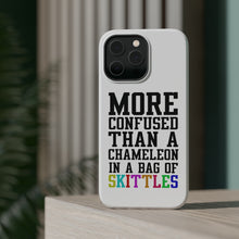 DistinctInk ToughCase for Apple iPhone, Compatible with MagSafe Charging - More Confused than Chameleon in Skittles