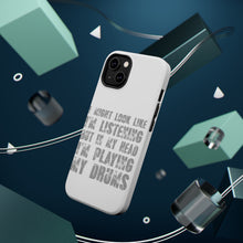 DistinctInk ToughCase for Apple iPhone, Compatible with MagSafe Charging - In My Head, I'm Playing Drums