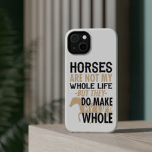 DistinctInk ToughCase for Apple iPhone, Compatible with MagSafe Charging - Horses Make My Life Whole