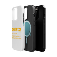 DistinctInk ToughCase for Apple iPhone, Compatible with MagSafe Charging - Engineer Definition - Caffeine and Last Minute