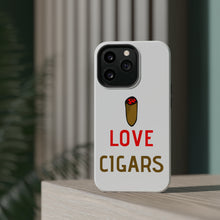 DistinctInk ToughCase for Apple iPhone, Compatible with MagSafe Charging - I Love Cigars