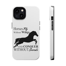 DistinctInk ToughCase for Apple iPhone, Compatible with MagSafe Charging - Horses Fly Without Wings
