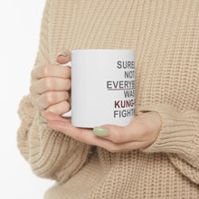 DistinctInk Glossy White Coffee / Tea Mug - Surely Not Everybody Was Kung Fu Fighting