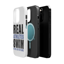 DistinctInk ToughCase for Apple iPhone, Compatible with MagSafe Charging - Real Athletes Swim Rest Play Games