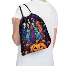 DistinctInk Drawstring Bag Backpack with "Mindful Connections" Design for Halloween  LGBTQ+ Pride
